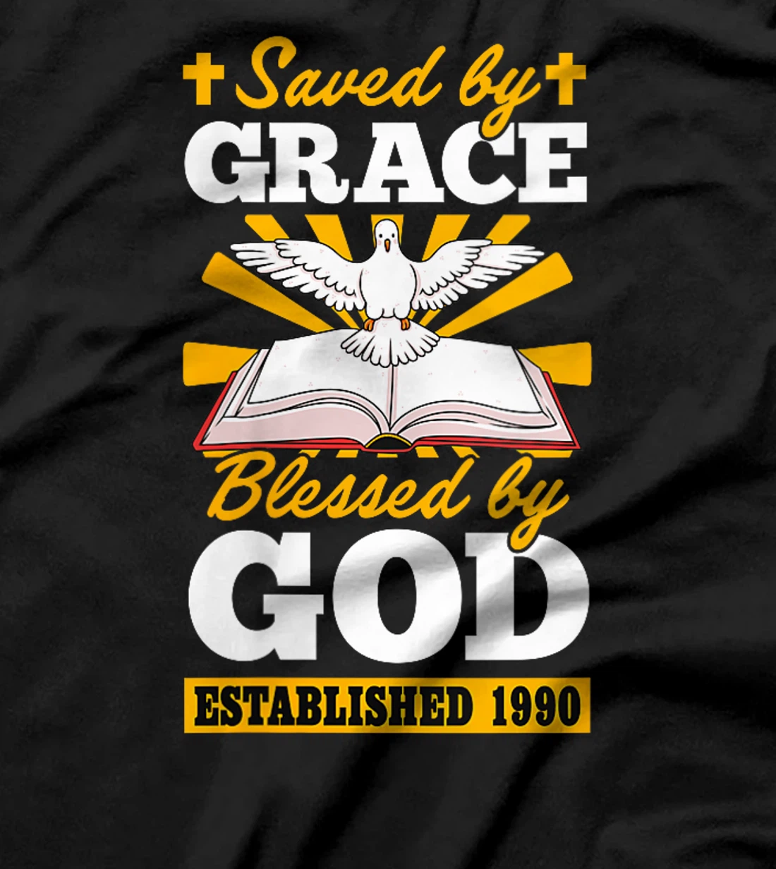 Womens Served By Grace Blessed By God Established 1990 Birth Year T-Shirt