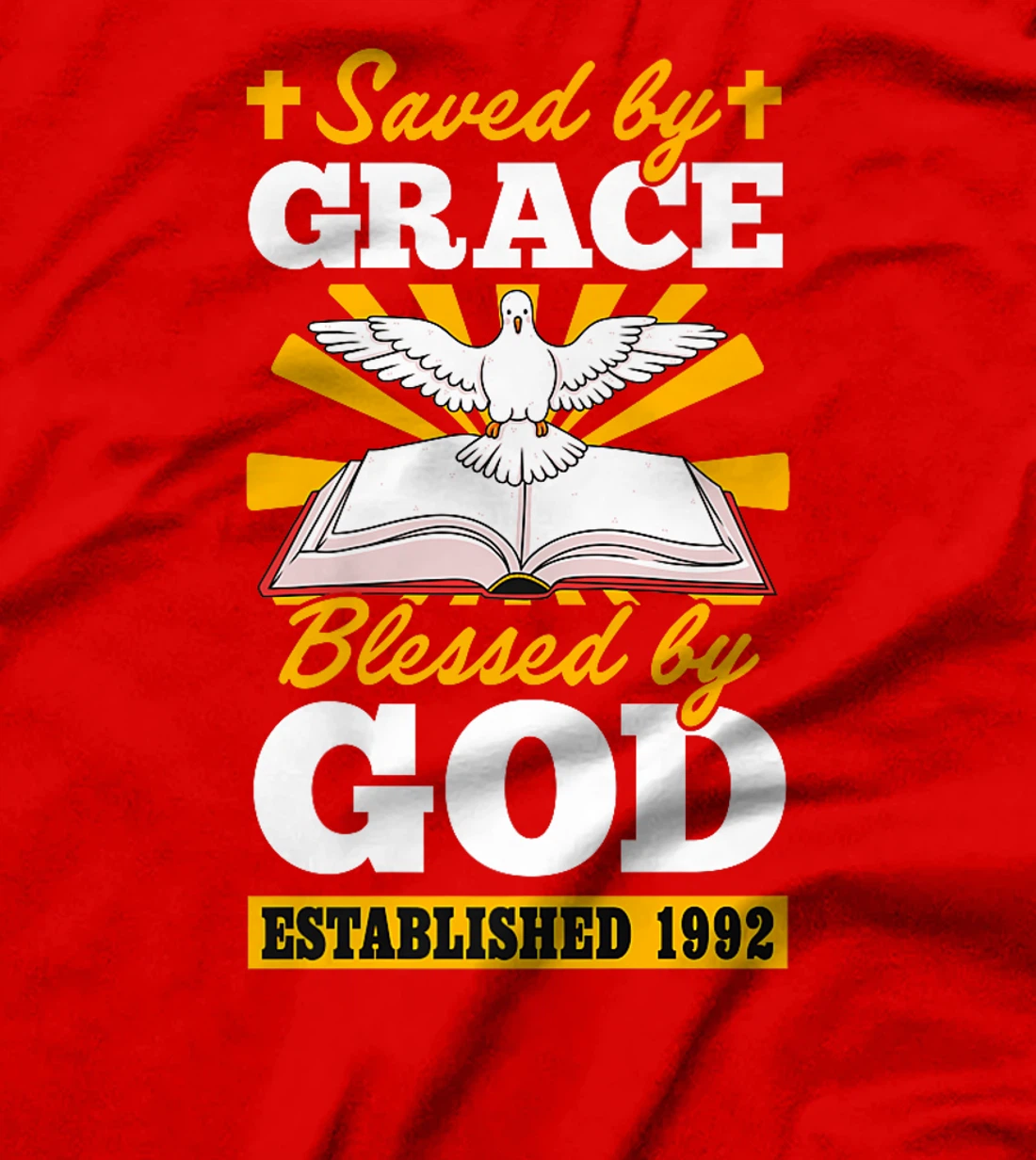 Served By Grace Blessed By God Established 1992 Birth Year Premium T-Shirt