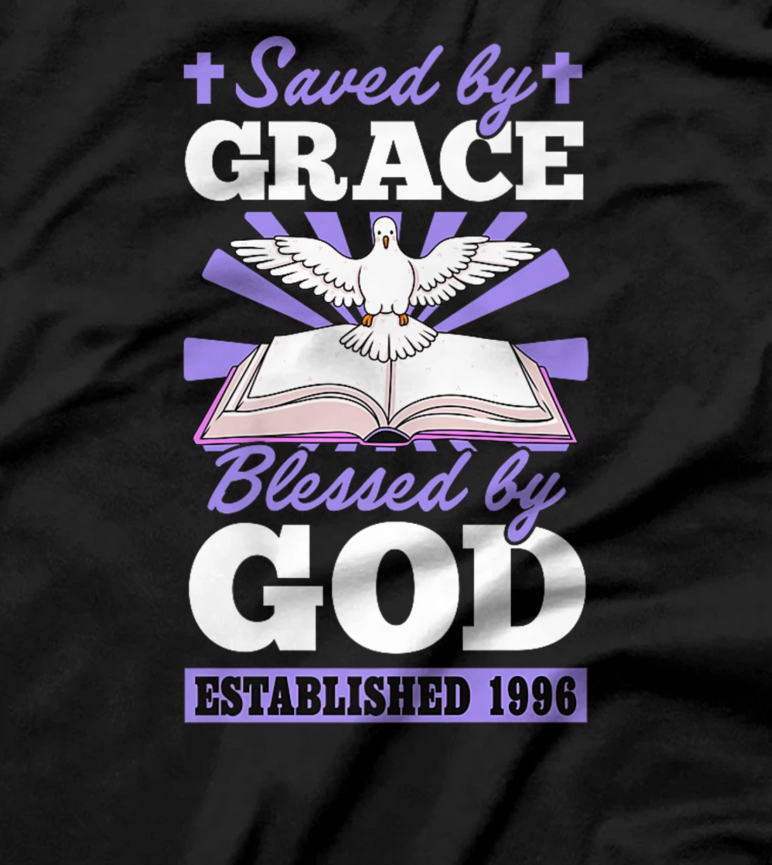 Served By Grace Blessed By God Established 1996 Birth Year Premium T-Shirt