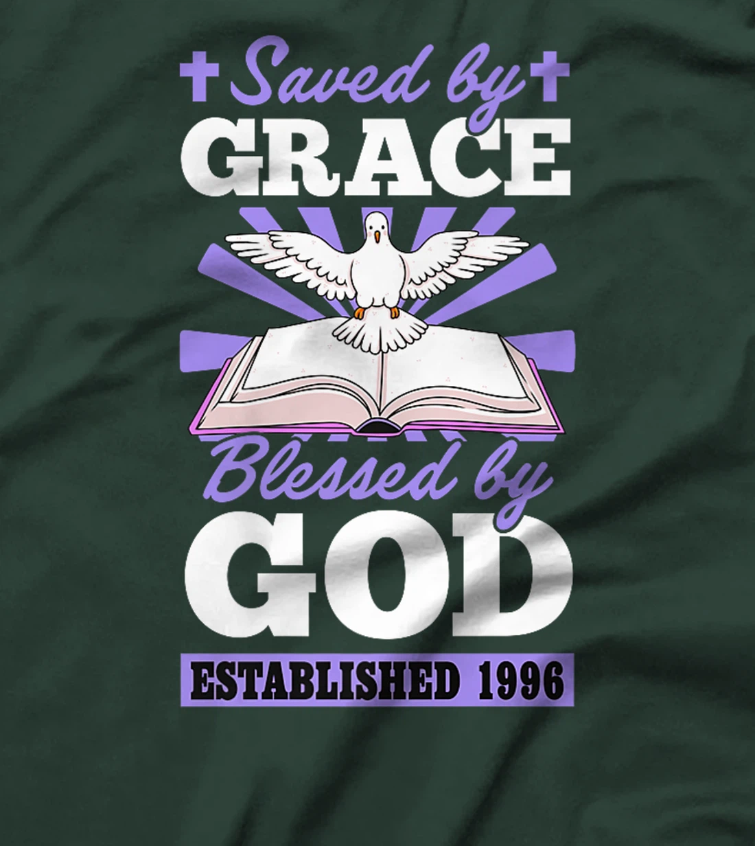 Served By Grace Blessed By God Established 1996 Birth Year Premium T-Shirt