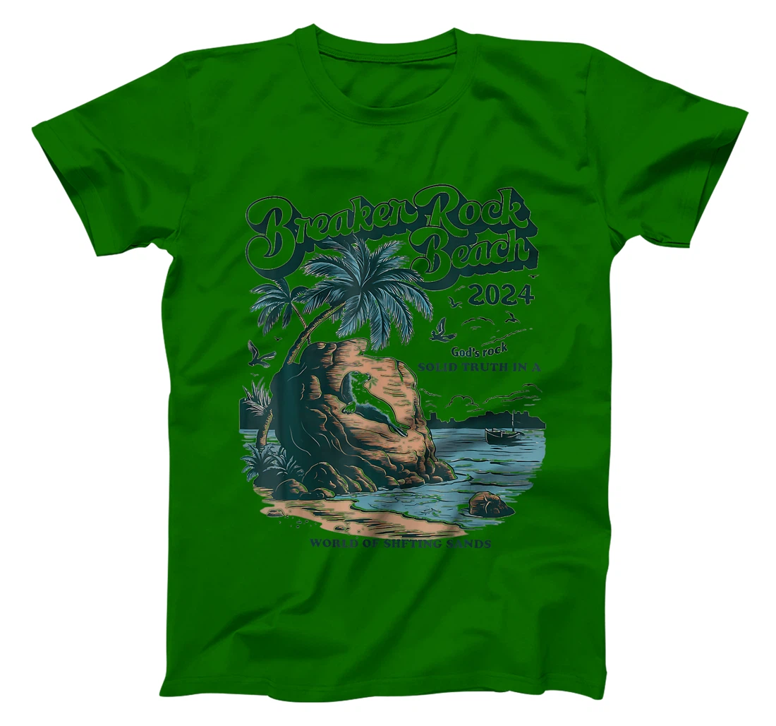 Breaker Rock Beach God's Rock Solid Beach Vbs 2024 Retro T-Shirt
