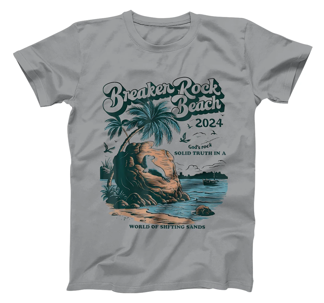 Breaker Rock Beach God's Rock Solid Beach Vbs 2024 Retro T-Shirt
