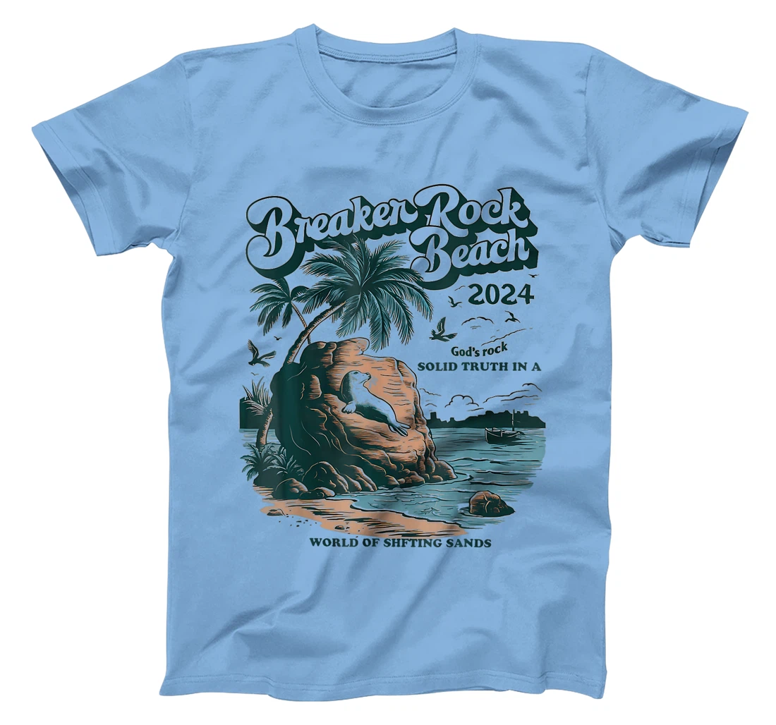 Breaker Rock Beach God's Rock Solid Beach Vbs 2024 Retro T-Shirt