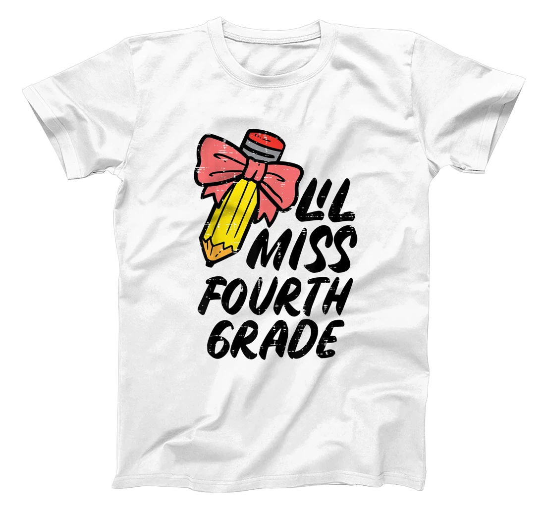 Lil Miss Fourth Grade 4th Back To First Day Of School Girls T-Shirt