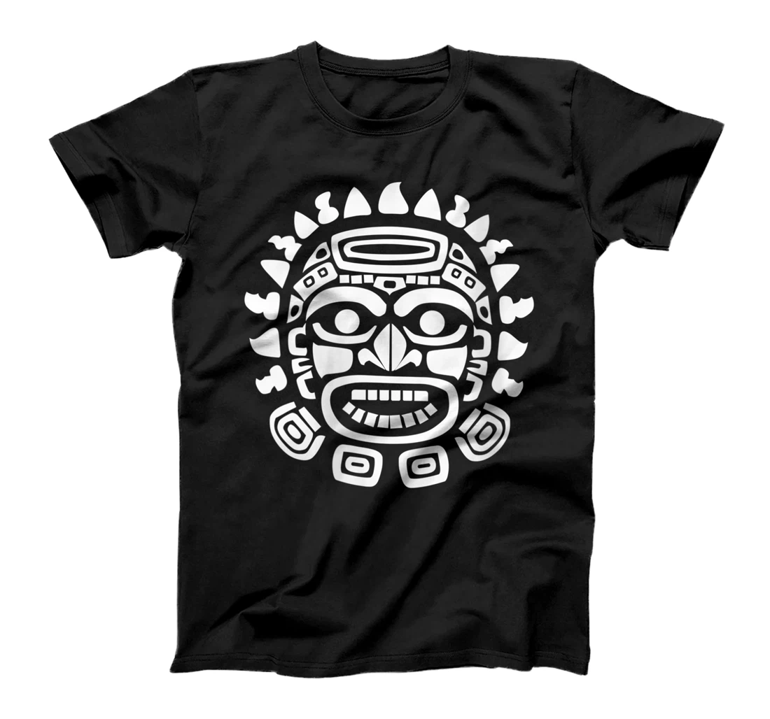 Womens Aztec God Ancient Mythology Face Symbol Sun Tonatiuh T-Shirt