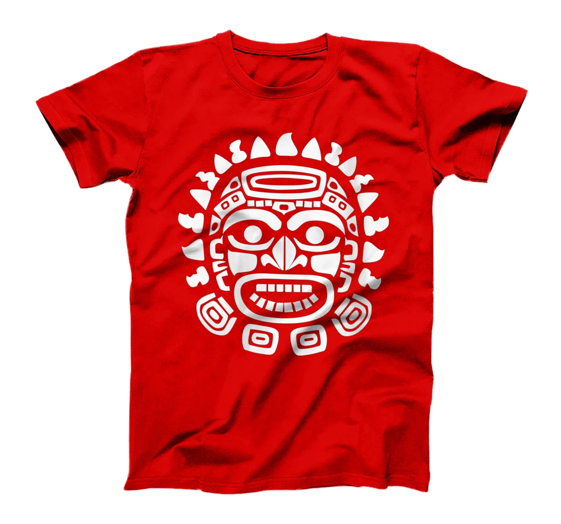 Womens Aztec God Ancient Mythology Face Symbol Sun Tonatiuh T-Shirt
