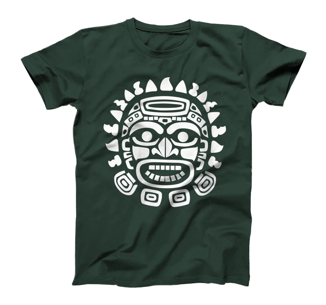Womens Aztec God Ancient Mythology Face Symbol Sun Tonatiuh T-Shirt