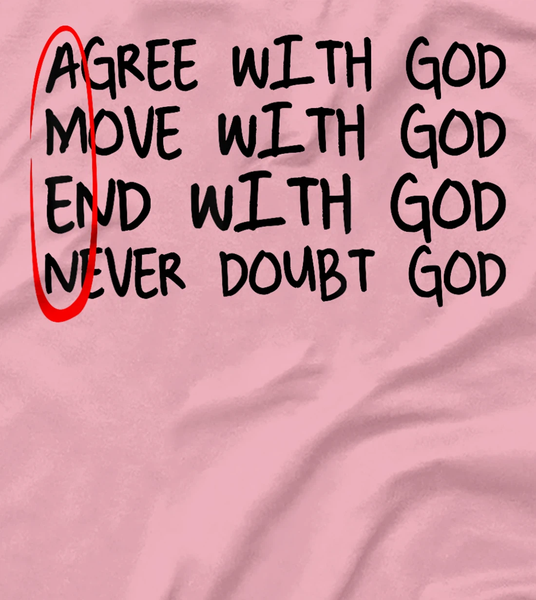 Amen Agree With God Move With God End With God Never With Go T-Shirt