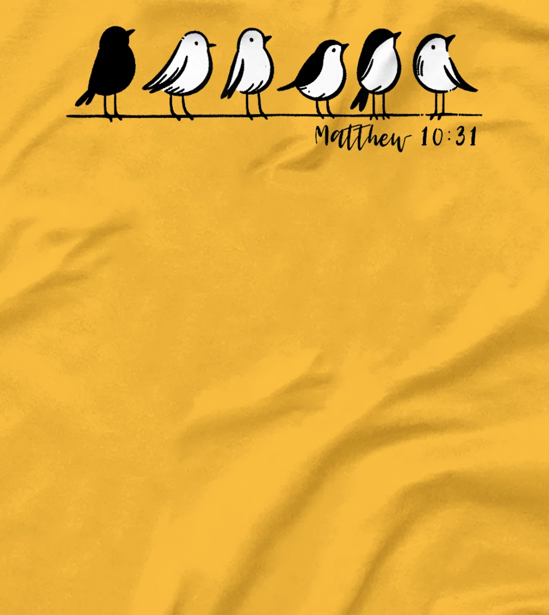 God Cares for You Birds Design | Matthew 10:31 Christian Art T-Shirt