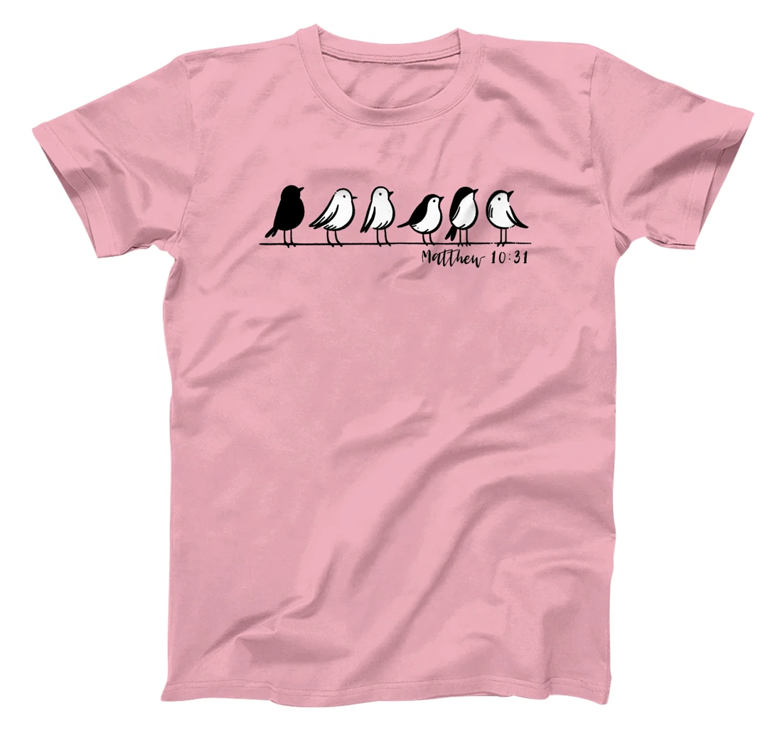God Cares for You Birds Design | Matthew 10:31 Christian Art T-Shirt