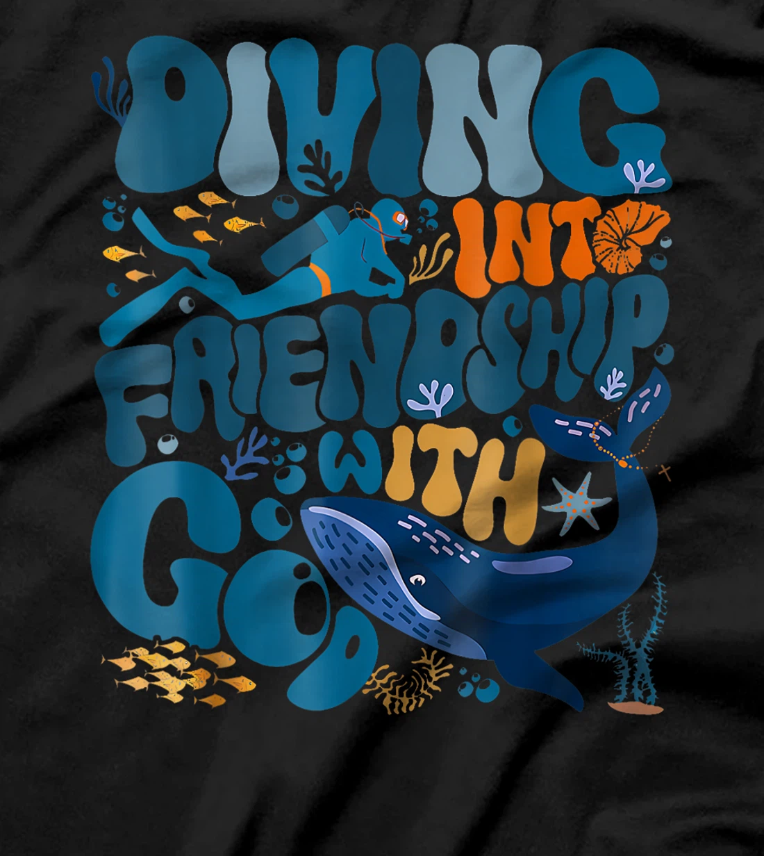 Diving Into Friendship God Underwater Scuba VBS 2024 Beach T-Shirt