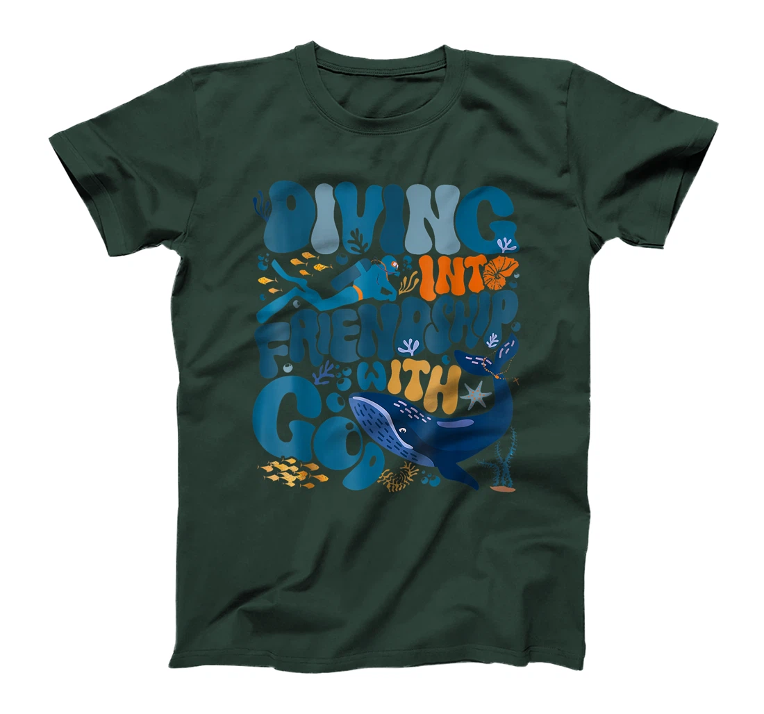 Diving Into Friendship God Underwater Scuba VBS 2024 Beach T-Shirt