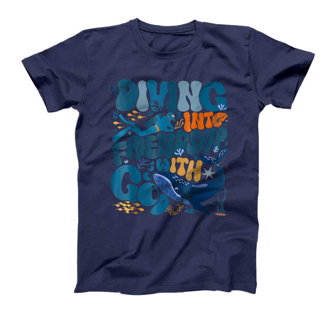 Diving Into Friendship God Underwater Scuba VBS 2024 Beach T-Shirt