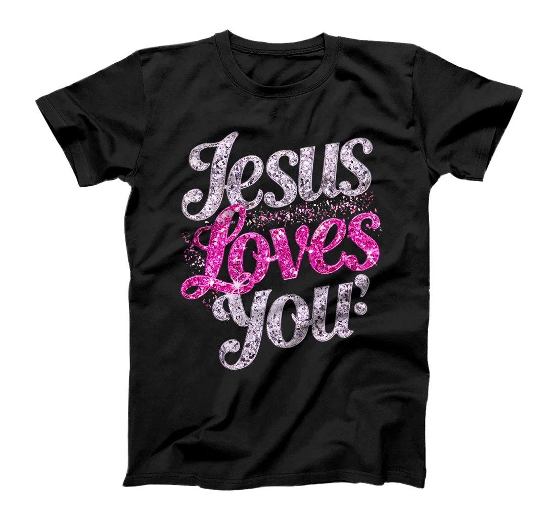 Woman Jesus Loves You Heart Christian Girls Religious God Premium T-Shirt
