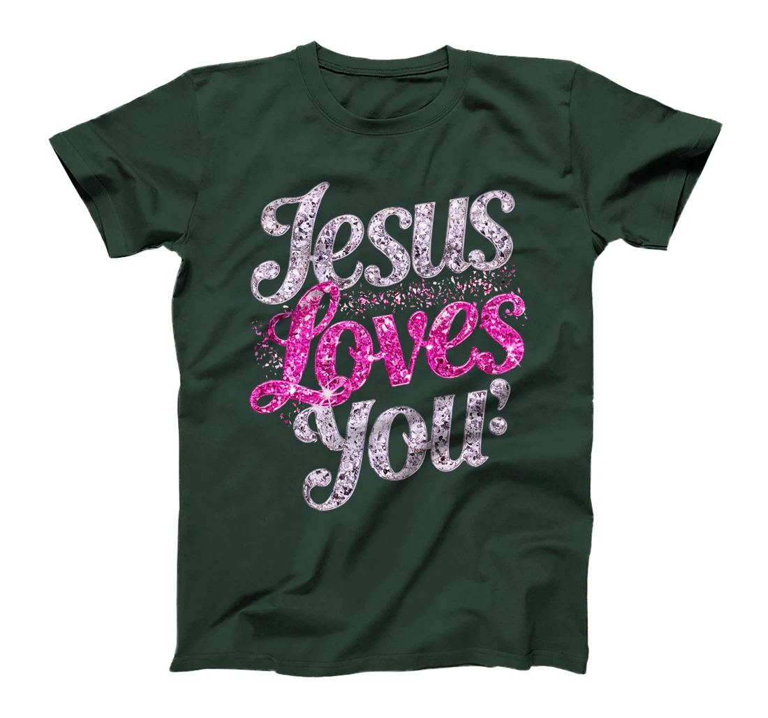 Woman Jesus Loves You Heart Christian Girls Religious God Premium T-Shirt