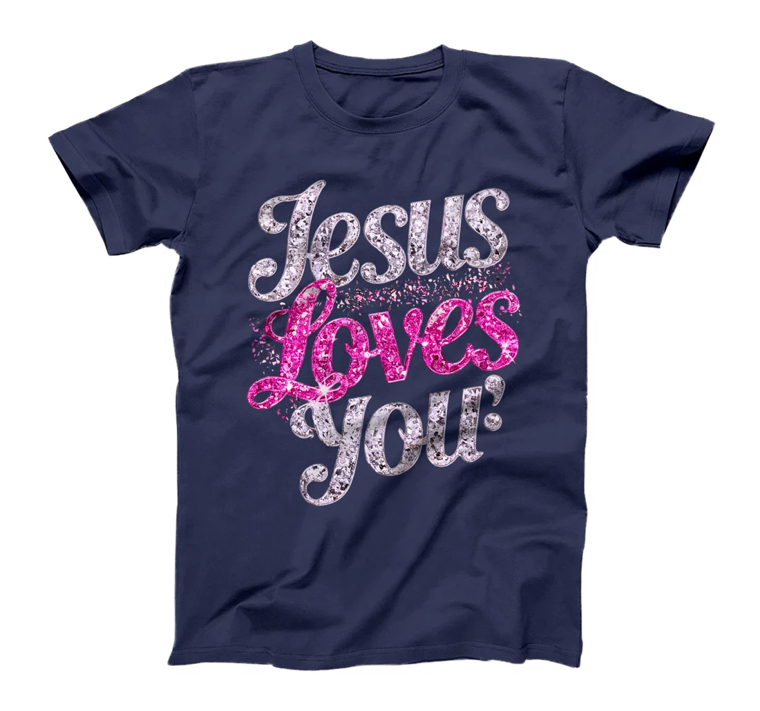 Woman Jesus Loves You Heart Christian Girls Religious God Premium T-Shirt
