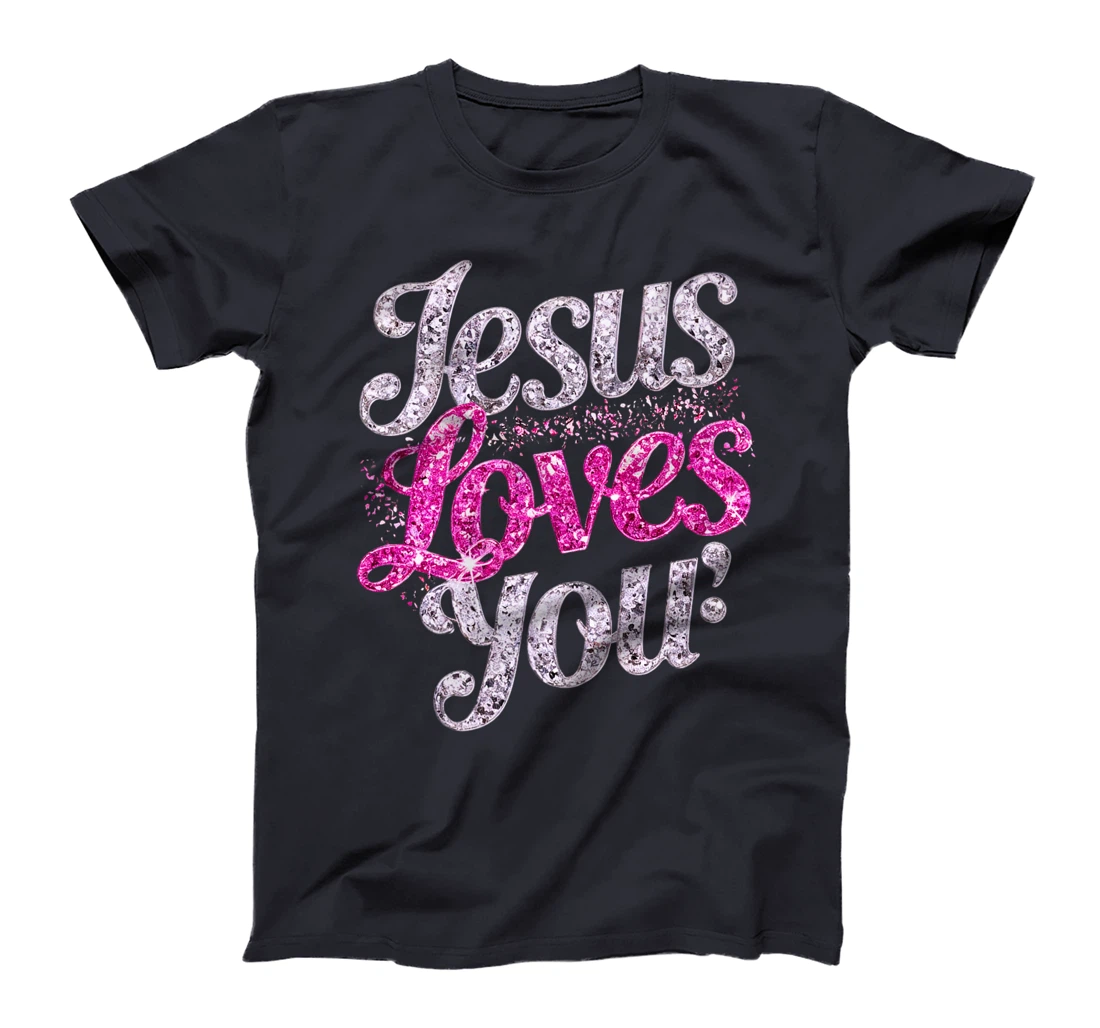 Woman Jesus Loves You Heart Christian Girls Religious God Premium T-Shirt