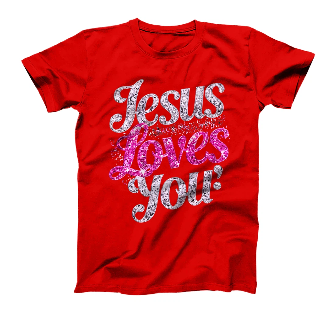 Woman Jesus Loves You Heart Christian Girls Religious God Premium T-Shirt