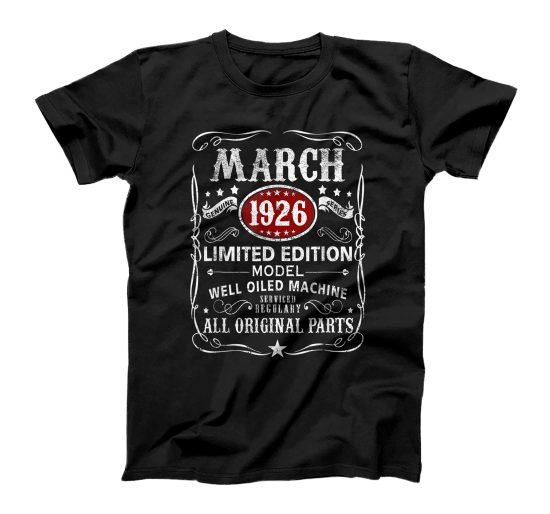 95 Years Old 95th Birthday Decoration March 1926 Gift T-Shirt