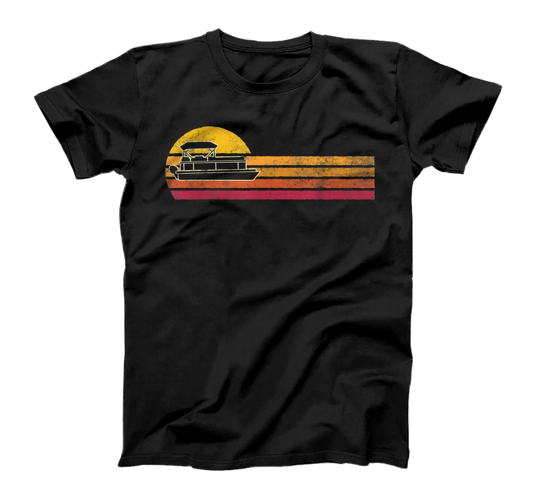 Vintage Style Pontoon Silhouette Retro Boating 90s Gift T-Shirt