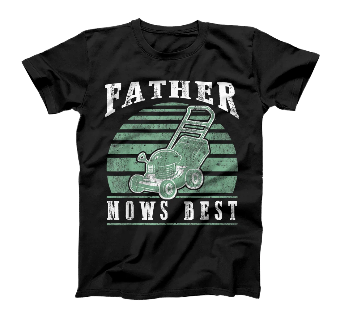 Mens Fathers Mows Best Riding Mower Retro Fathers Day Gift Idea T-Shirt