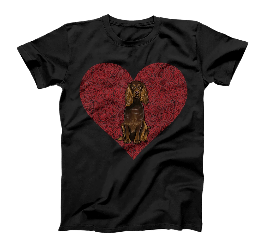 Boykin Spaniel Valentines Day Dog Love Fingerprint T-Shirt