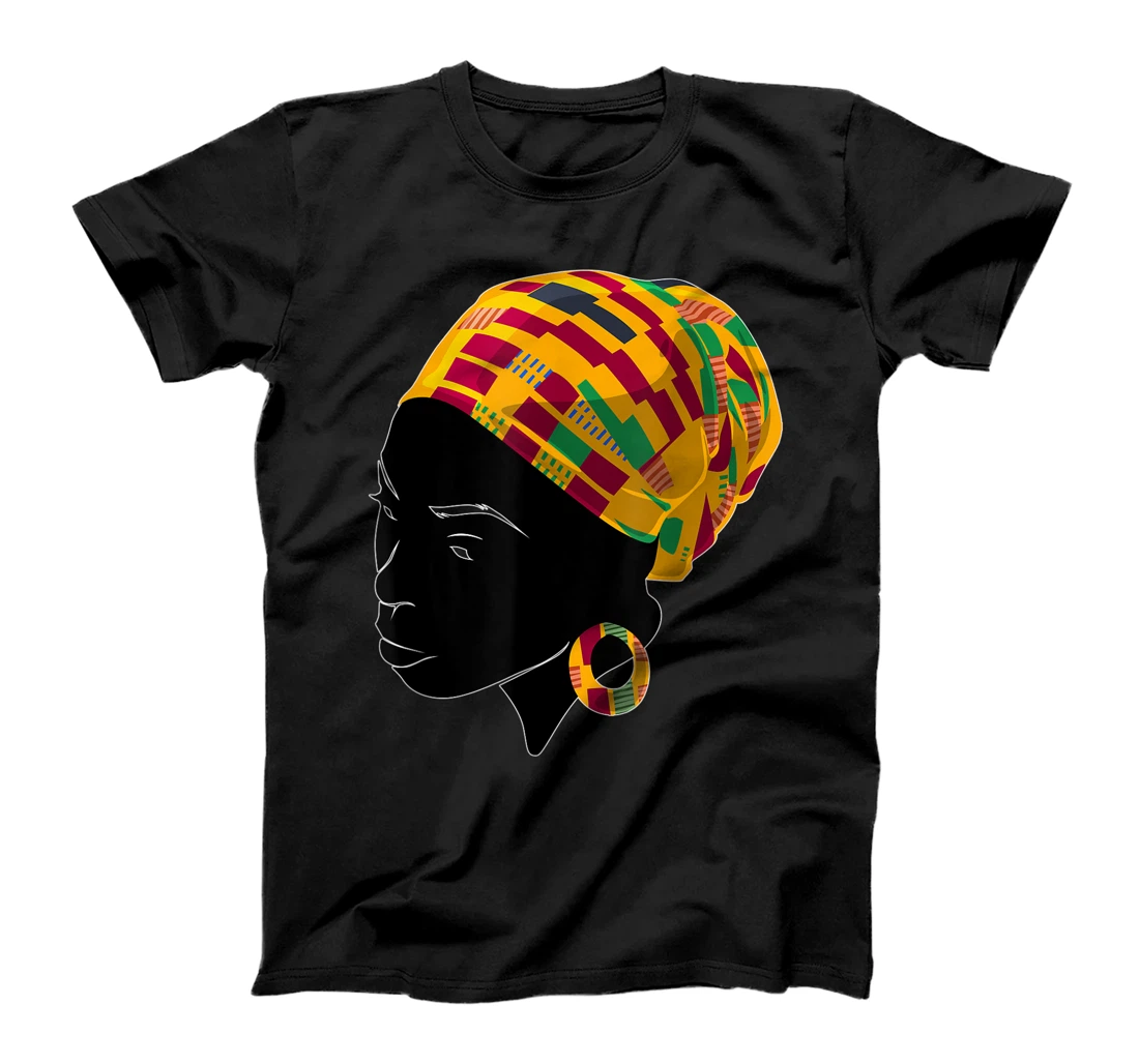 Funny Kente Cloth Head Wrap Gift For African American Women T-Shirt