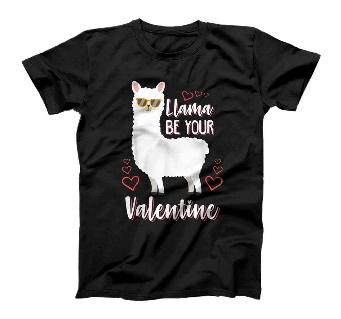 Cute Funny Lama And Valentine Design for Valentine's Day T-Shirt