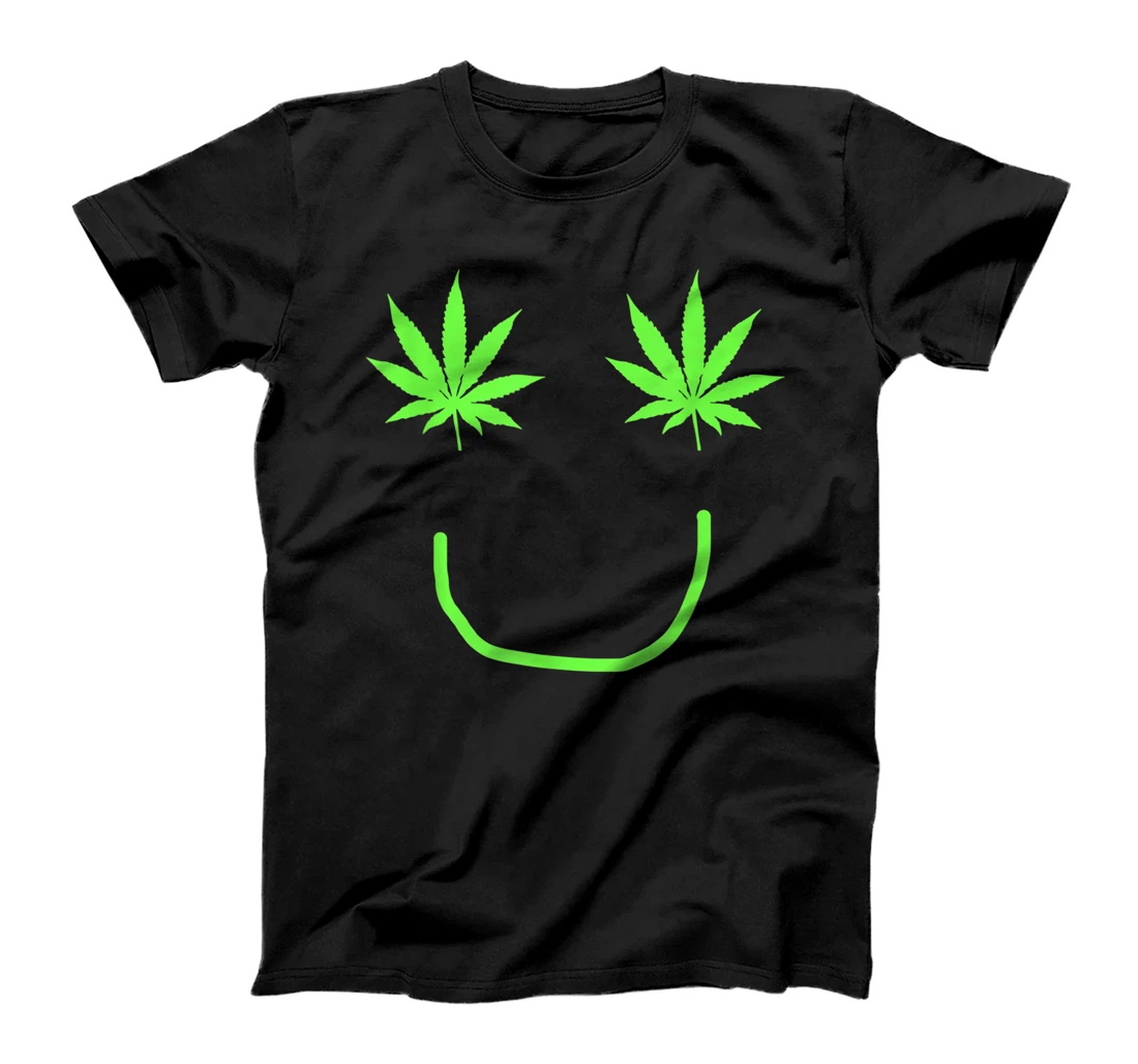 Pot Leaf Smiley Face Weed Shirt for Men & Women 420 Gift T-Shirt