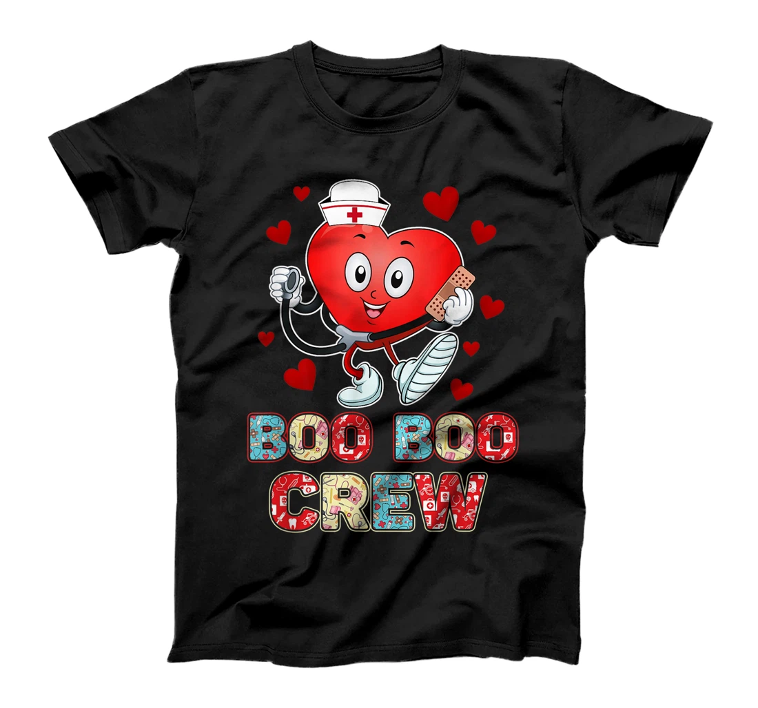 Funny Valentine's Day Boo Boo crew Nurse Cute heart T-Shirt