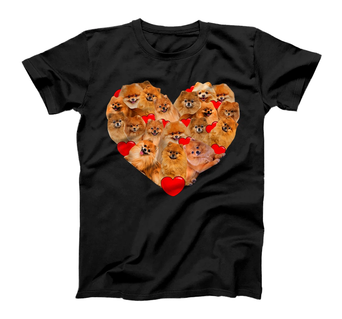 Funny Heart Love Pomeranian Valentine's Day Gift T-Shirt