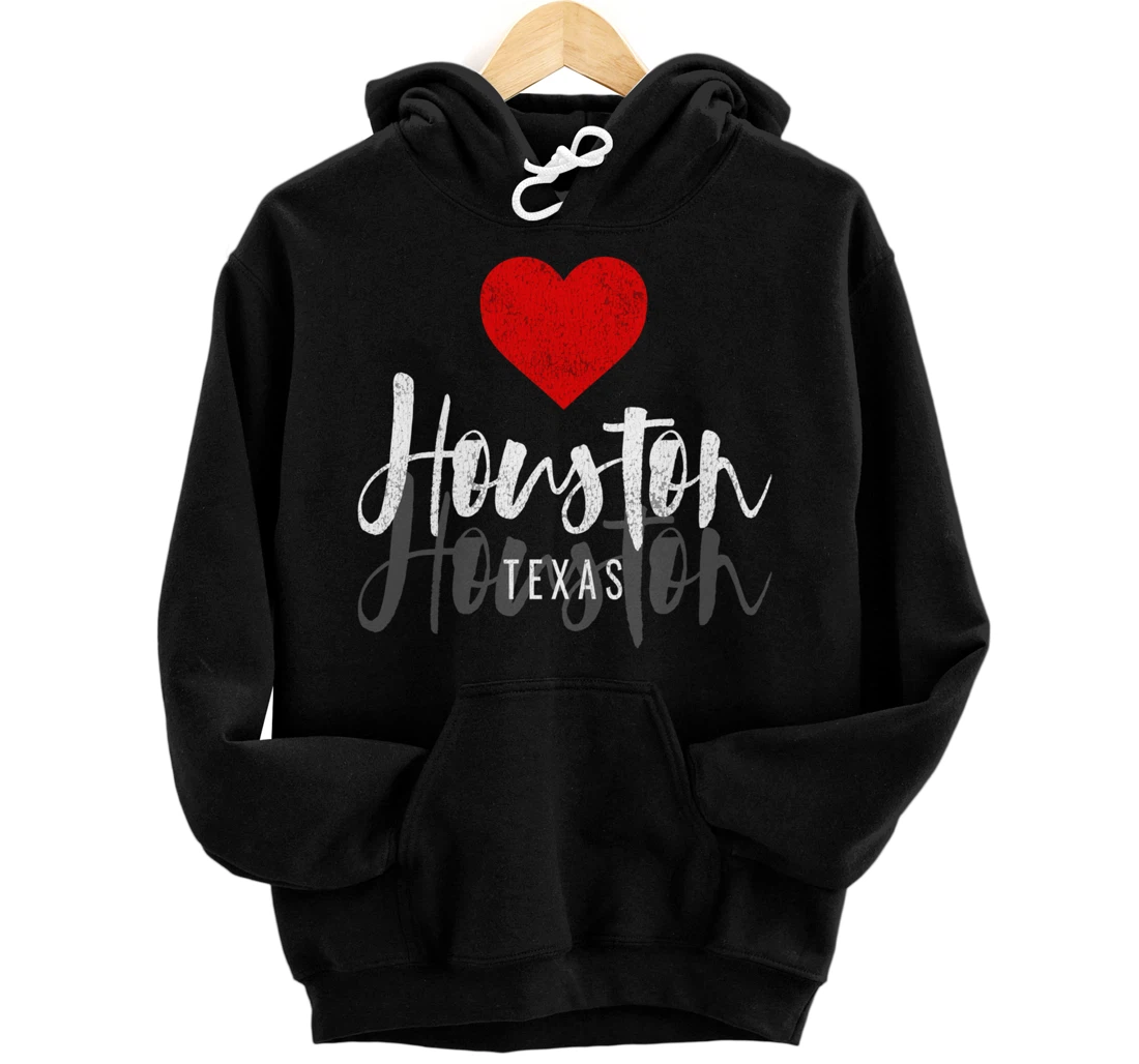 Houston Texas TX Souvenir Love - Heart Hoodie Pullover Hoodie