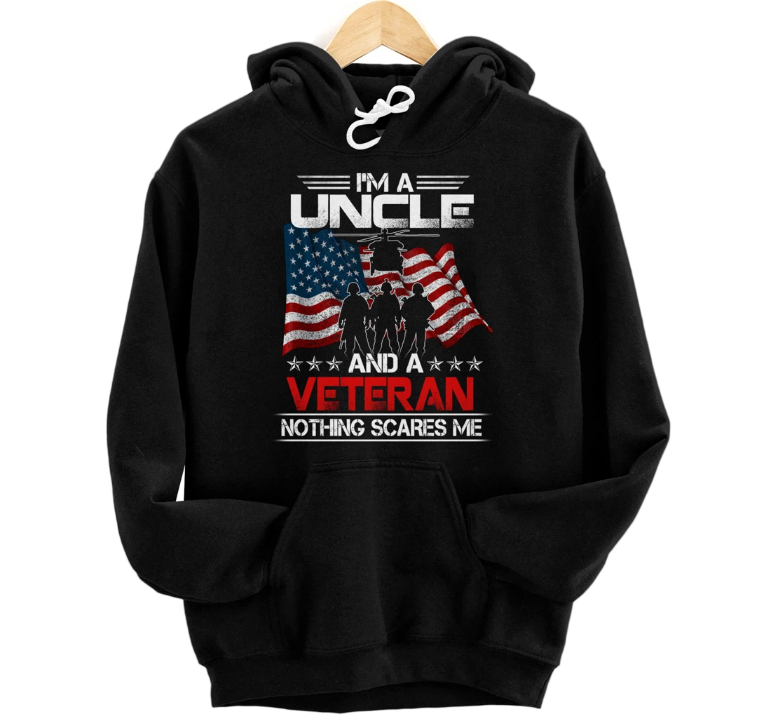 I'm A Uncle And Veteran Gifts Proud Father Veteran Mens Pullover Hoodie