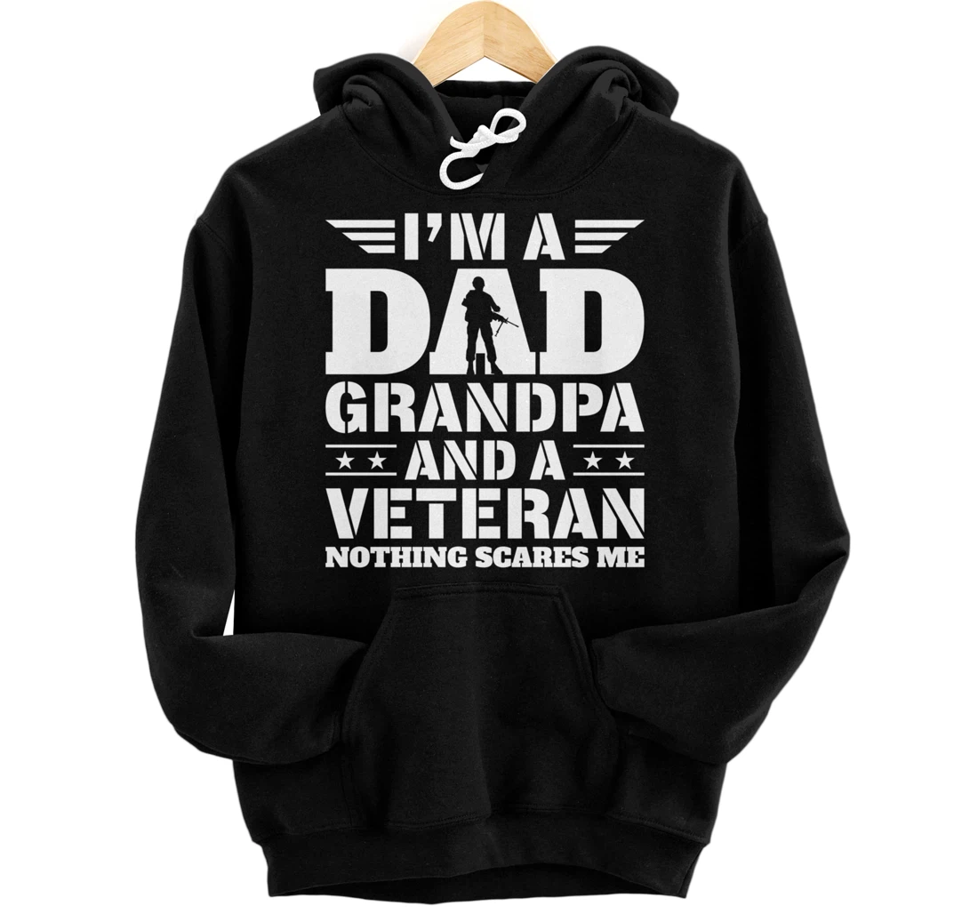 Fathers Day, Proud Veteran Grandpa Pullover Hoodie