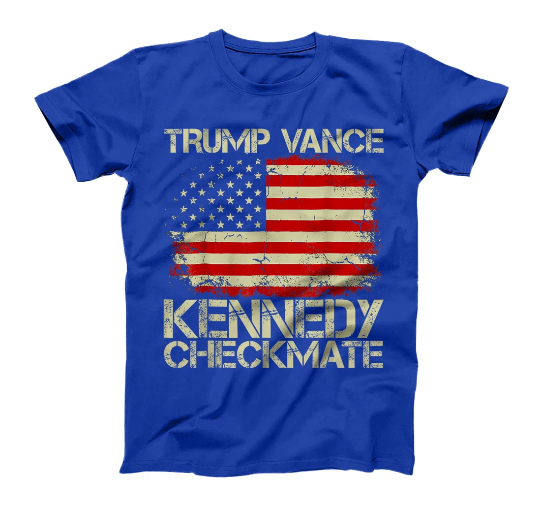 Vintage Old Trump Vance Kennedy Checkmate 2024 America Flag T-Shirt