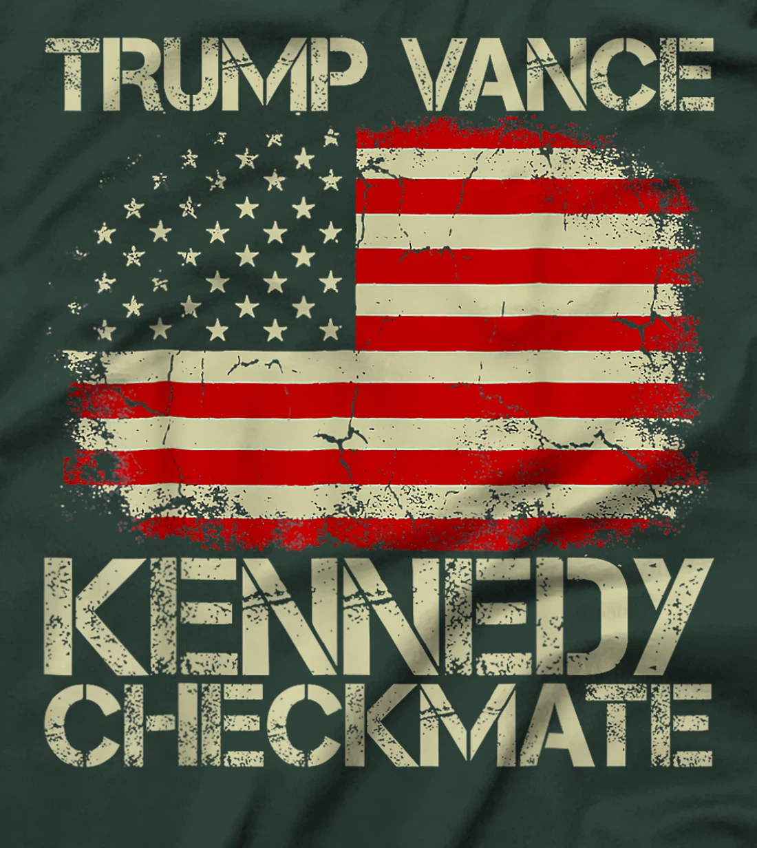 Vintage Old Trump Vance Kennedy Checkmate 2024 America Flag T-Shirt
