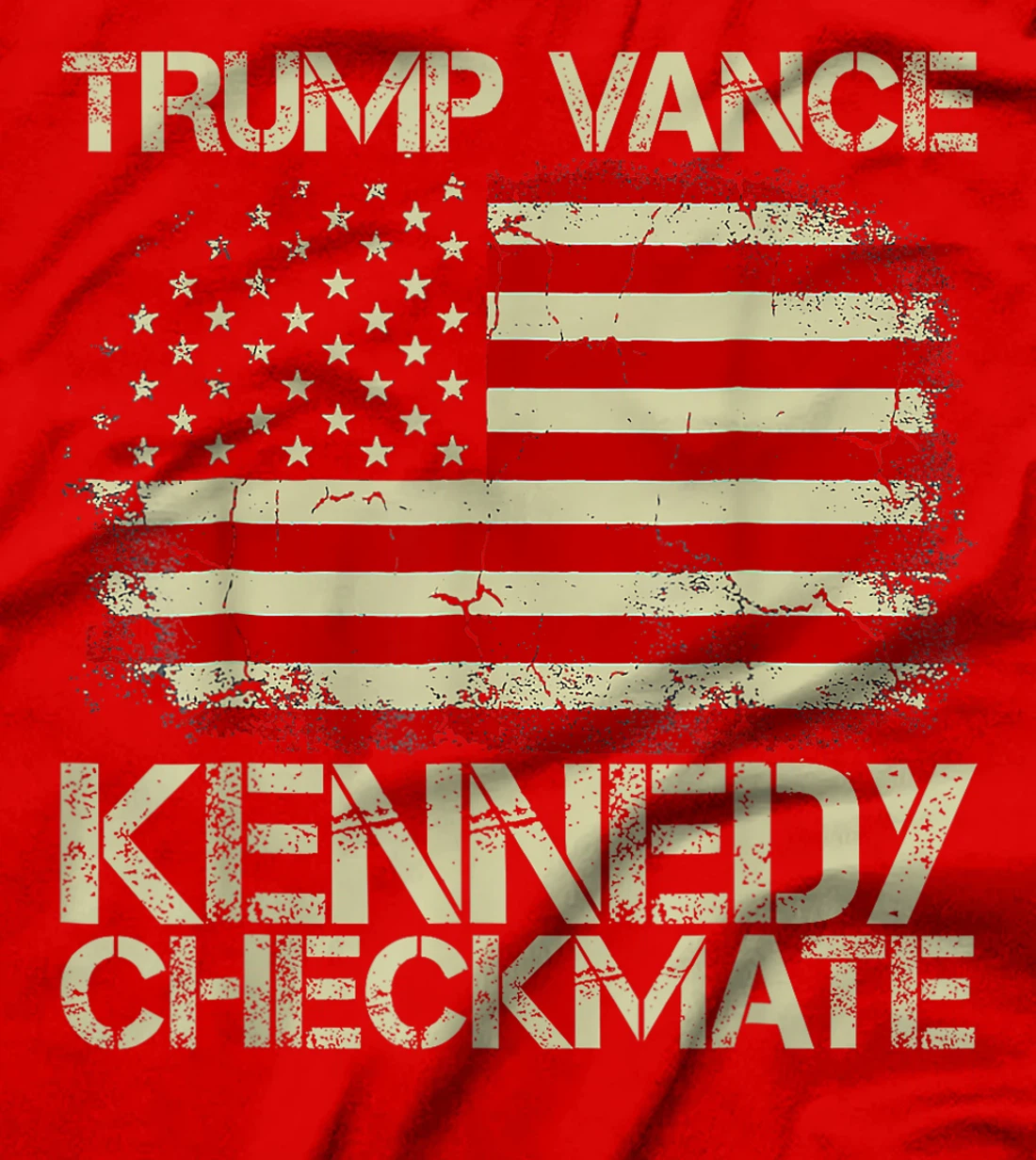 Vintage Old Trump Vance Kennedy Checkmate 2024 America Flag T-Shirt