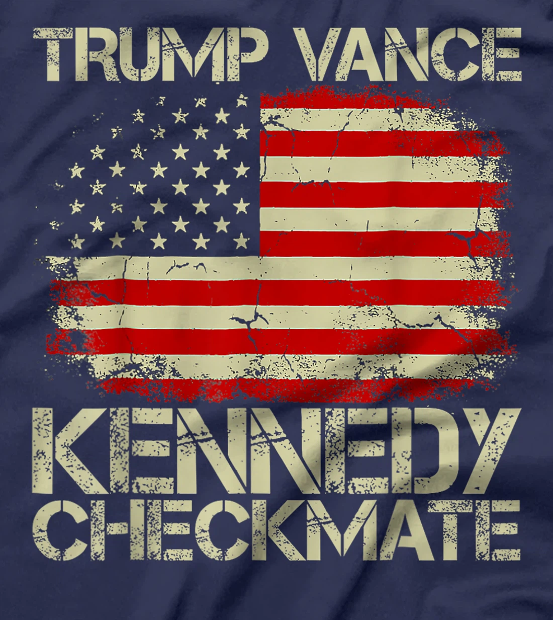 Vintage Old Trump Vance Kennedy Checkmate 2024 America Flag T-Shirt