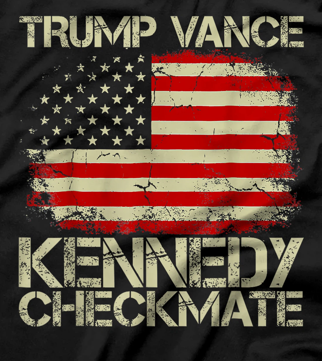 Vintage Old Trump Vance Kennedy Checkmate 2024 America Flag T-Shirt