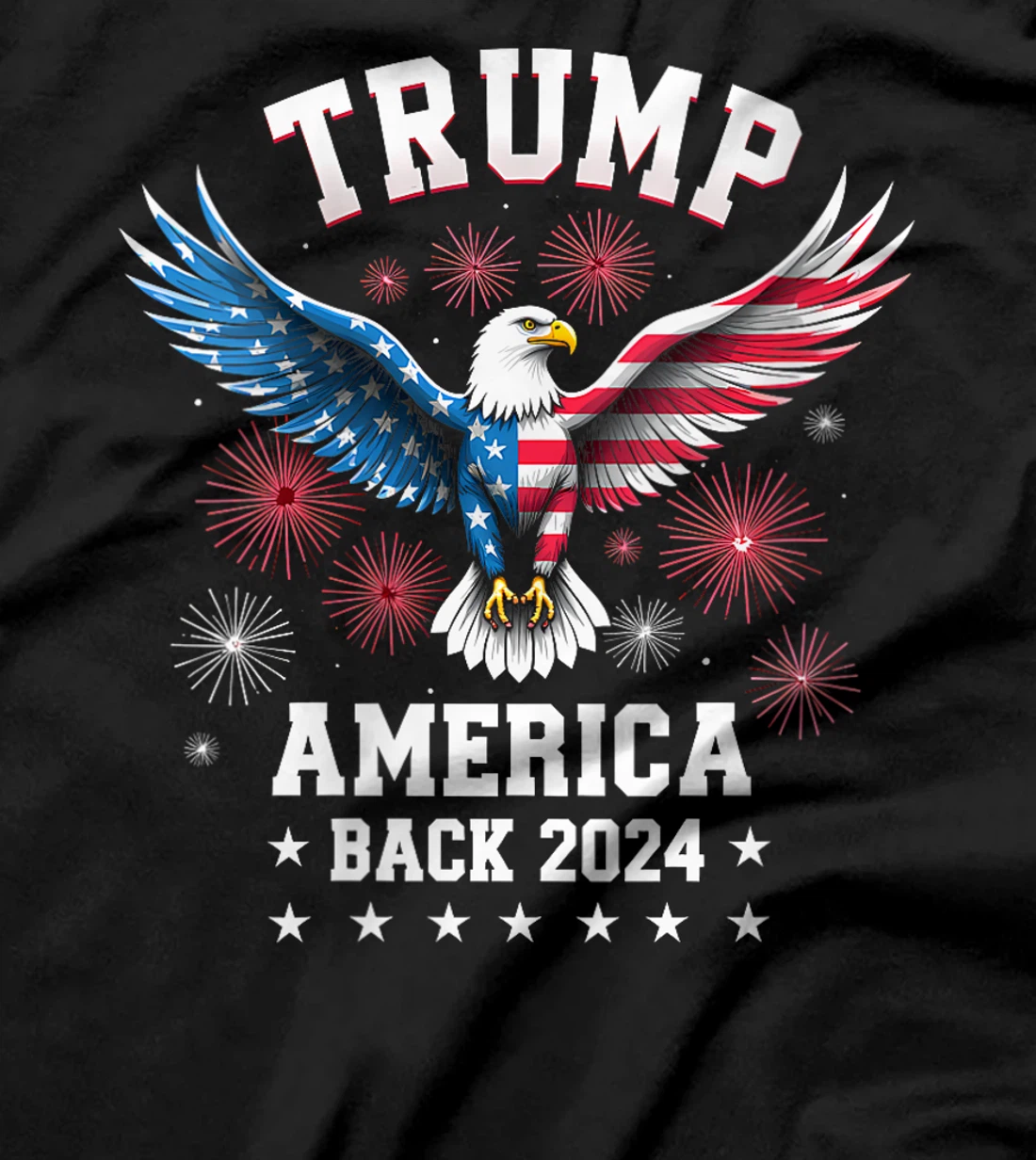 Womens Trump Take America Back 2024 American Flag Eagle President T-Shirt