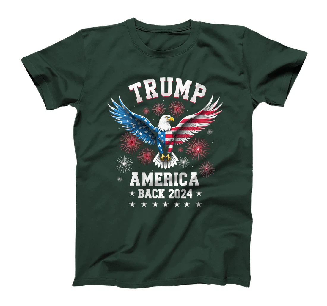 Womens Trump Take America Back 2024 American Flag Eagle President T-Shirt