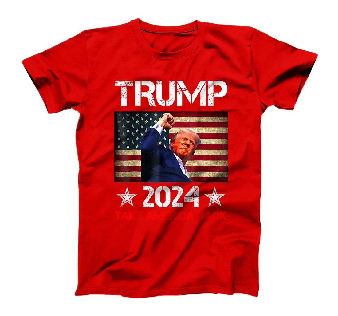 Trump 2024 Take America Back Vintage President American Flag T-Shirt