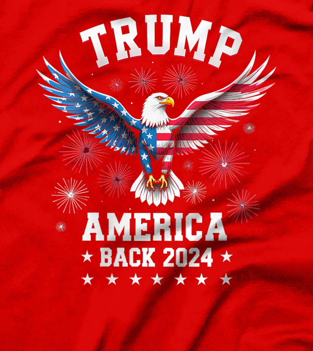 Womens Trump Take America Back 2024 American Flag Eagle President T-Shirt