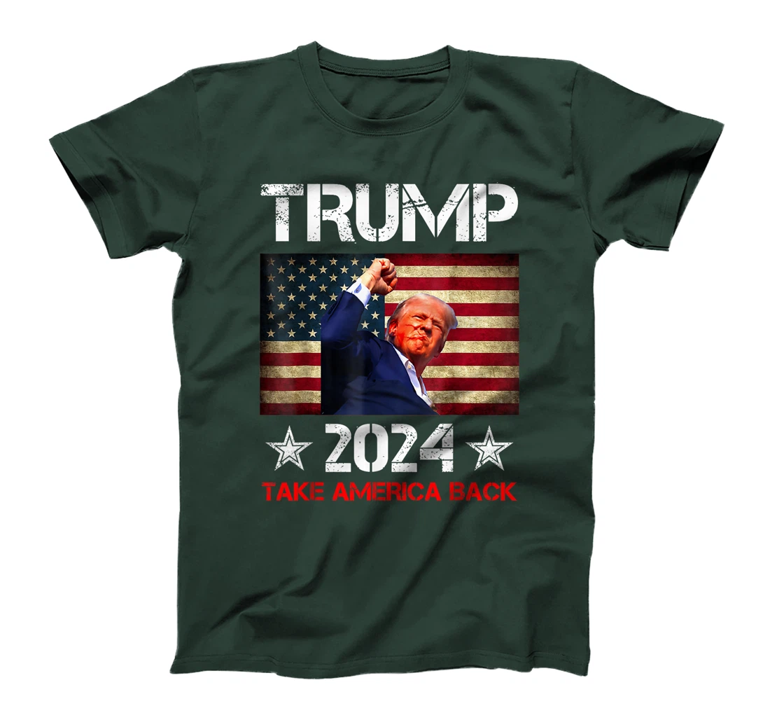 Trump 2024 Take America Back Vintage President American Flag T-Shirt