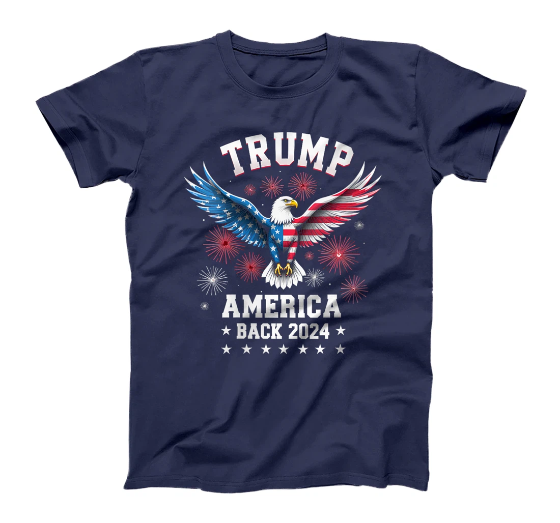 Womens Trump Take America Back 2024 American Flag Eagle President T-Shirt