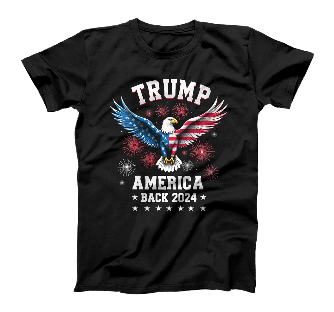 Womens Trump Take America Back 2024 American Flag Eagle President T-Shirt