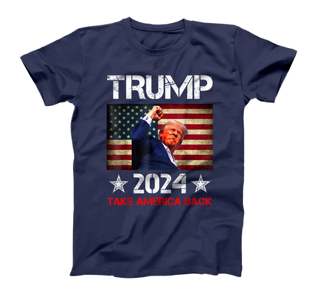Trump 2024 Take America Back Vintage President American Flag T-Shirt