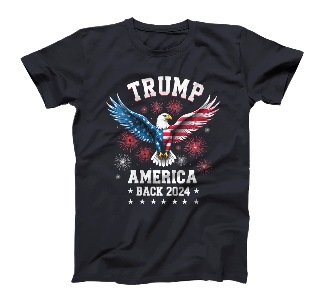 Womens Trump Take America Back 2024 American Flag Eagle President T-Shirt