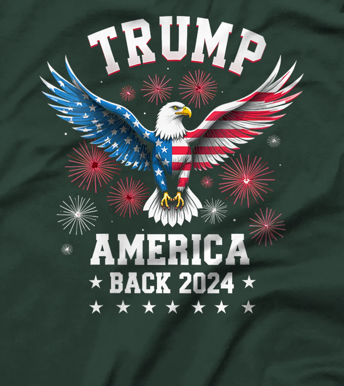 Womens Trump Take America Back 2024 American Flag Eagle President T-Shirt
