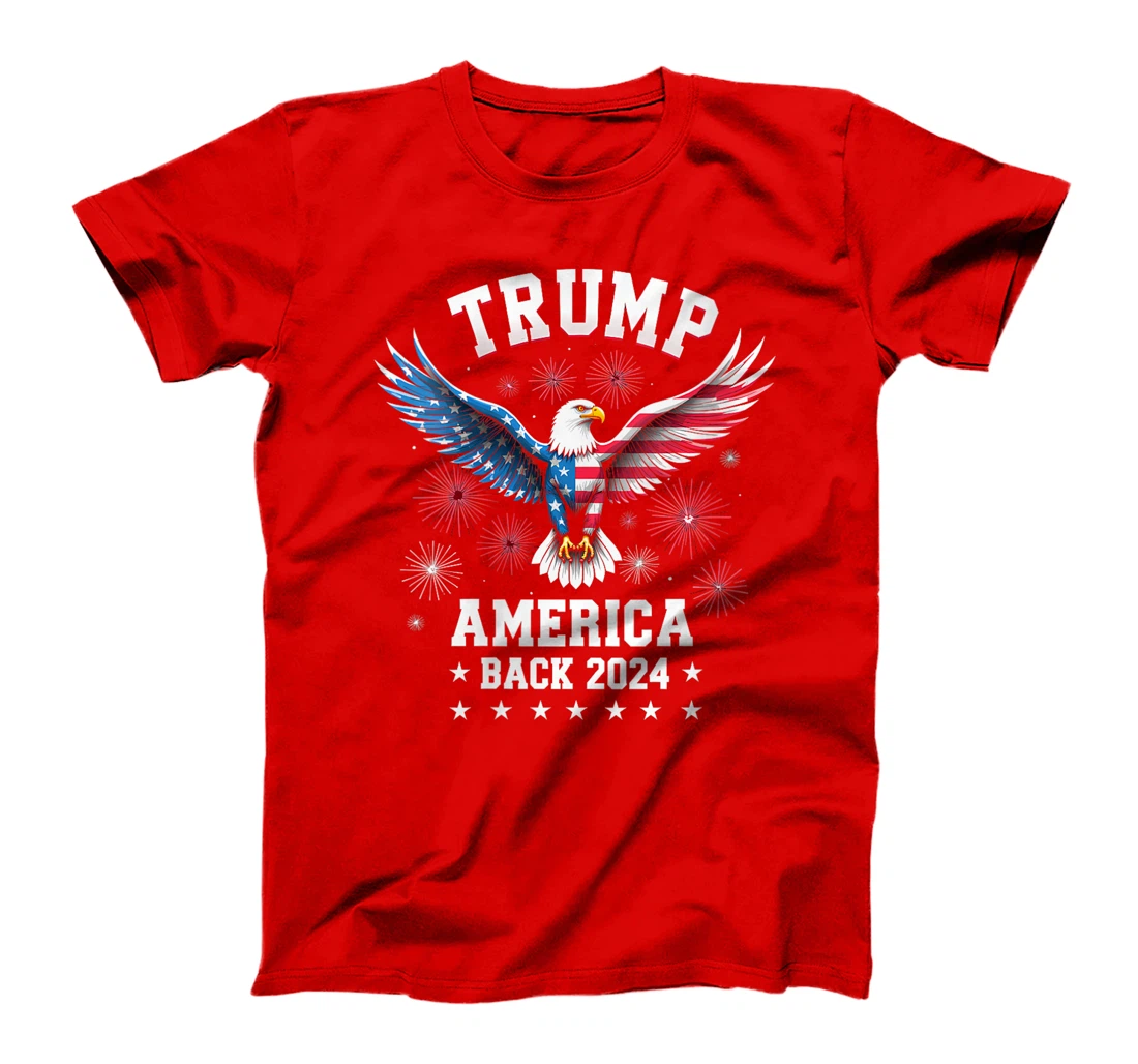 Womens Trump Take America Back 2024 American Flag Eagle President T-Shirt